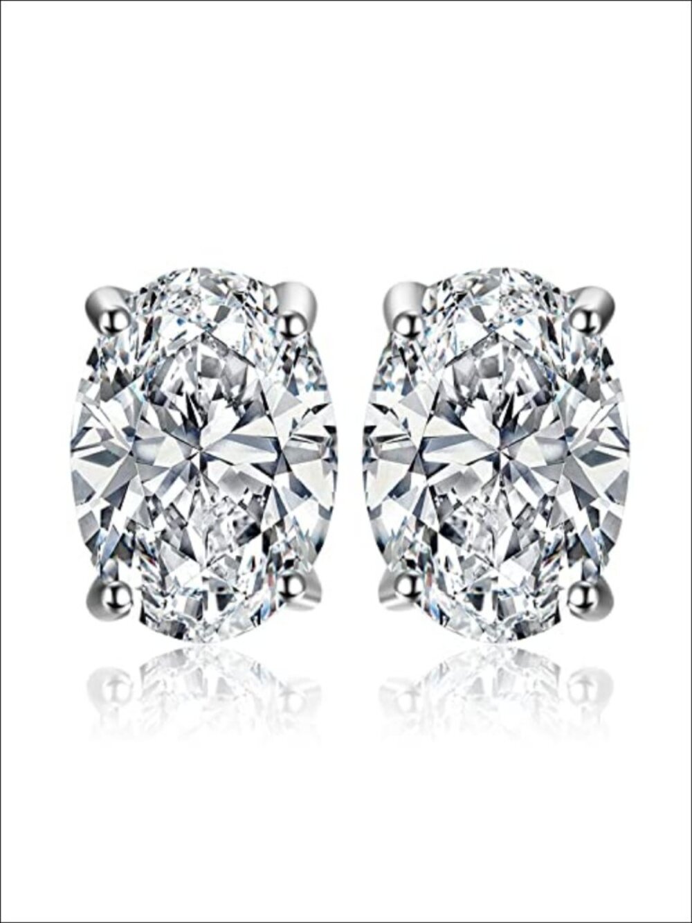 Oval Cut 2ct Moissanite Solitaire Stud Earrings 925 Sterling Silver 14k Gold